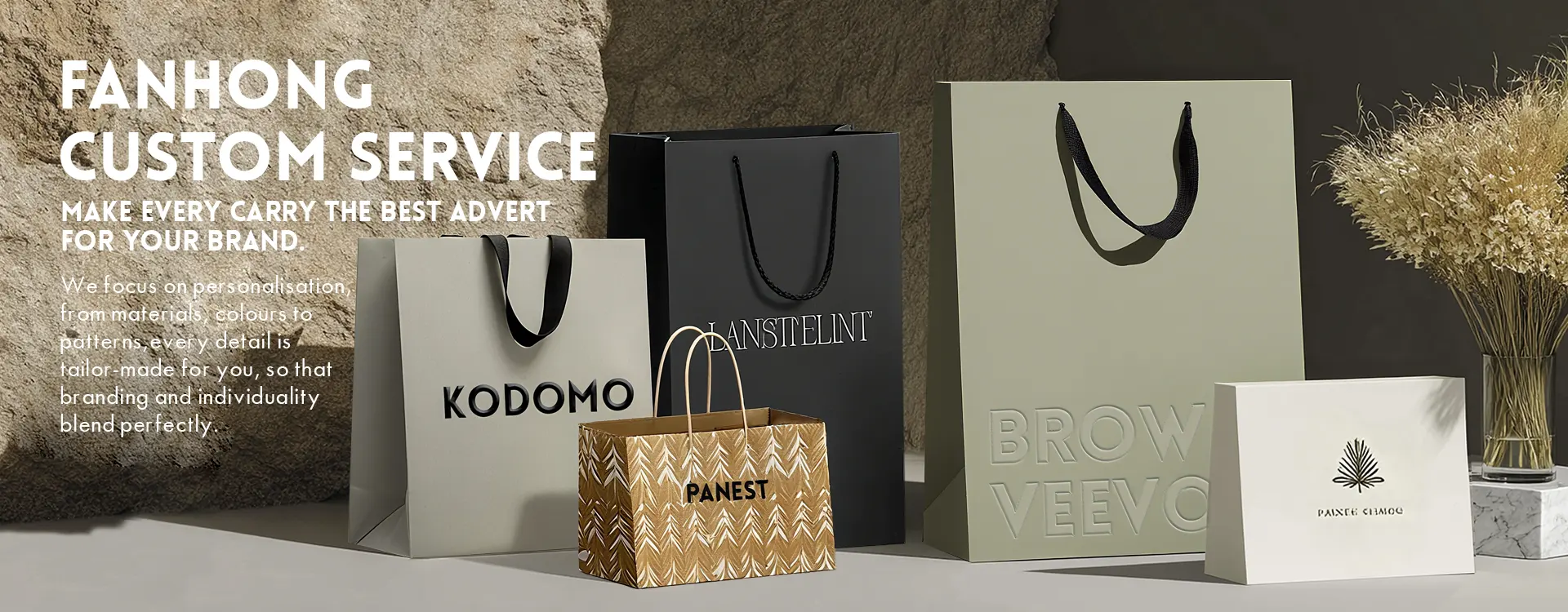 Wholesale gift paper bags from Fanhong with customizable packaging solutions