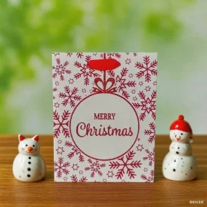 FH -23010-M New Ins-style Christmas Gift Bag, Paper Bag, Gift Carry Bag, White Cardboard with Gold Foil Stamping Gift