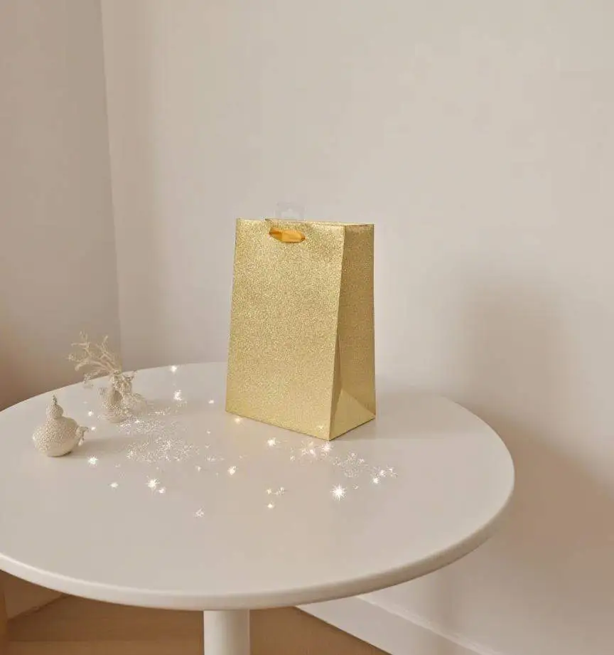 FH-25187-M New Cross-border Customized wholesale Gold Onion Fine Sparkling Ribbon Handbag Gift Bag