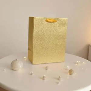 FH-25187-M New Cross-border Customized wholesale Gold Onion Fine Sparkling Ribbon Handbag Gift Bag