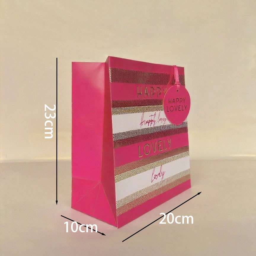 Customized wholesale of FH-B0001 exquisite striped high-end birthday gift bags, handbags, paper bags and wine bags