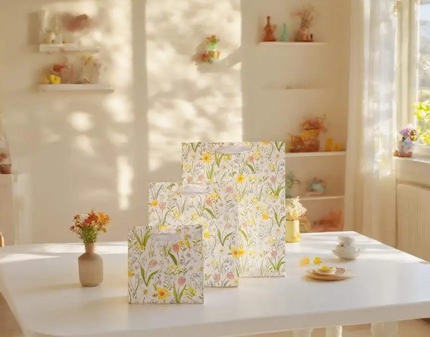Family Photo Series FH-B0025 Cross-border Customized Wholesale ins style Romantic Atmosphere Gentle Flower Small floral gifts paper bags