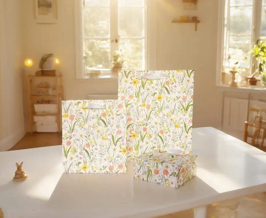 Family Photo Series FH-B0025 Cross-border Customized Wholesale ins style Romantic Atmosphere Gentle Flower Small floral gifts paper bags