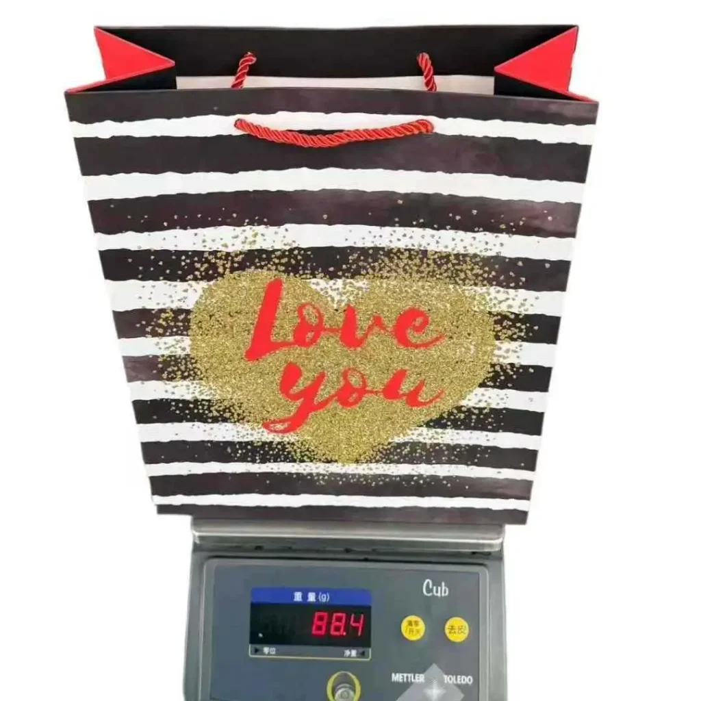 LOVE-X0001-L Gilded and glittery Valentine's Day gift bag, gift packaging handbag, Birthday souvenir gift bag