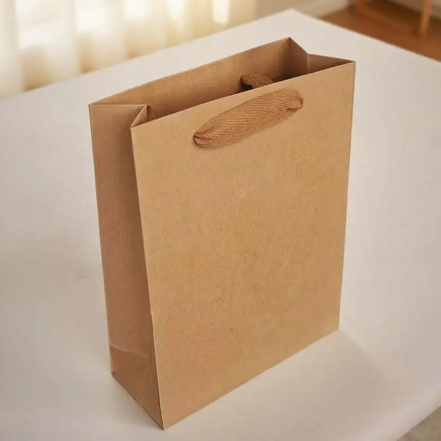 Wholesale of new FH-25201 model kraft paper bags in stock with logo printing available
