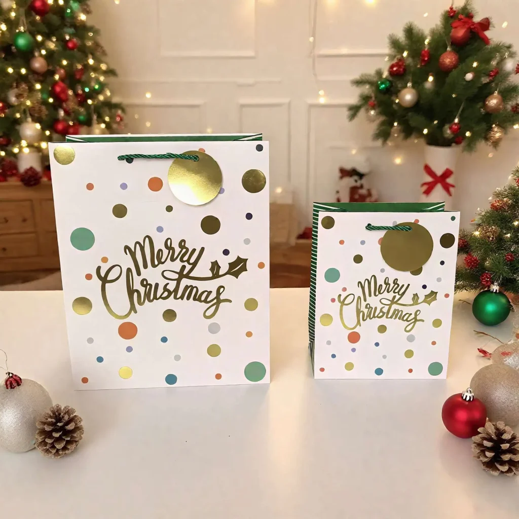 Оптовая продажа новых FH-23007 серии цвет горошек шаблон Рождество подарочные пакеты, сумки и упаковочные мешки на складе