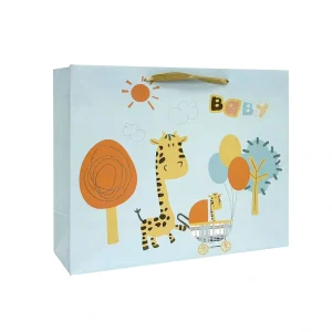Custom-made Baby-0001 New cross-border giraffe Cartoon Gift Bag with pink and white cardstock