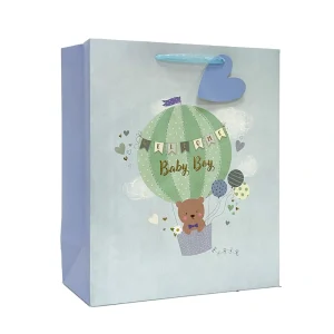 Custom wholesale FH-B0021-L light purple cartoon bear gift bag handbag paper bag (4)