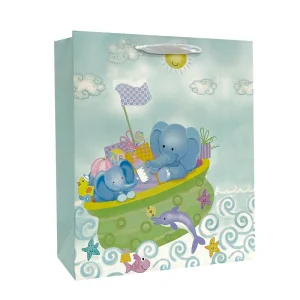 Customized FH-19X0018-L New InS-style cartoon gift bag, pink white card paper handbag and paper bag