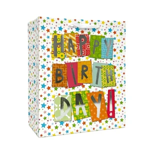 Colorful Star Happy Birthday Gift Bag