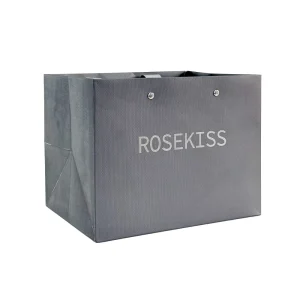 FH-25022 Saco de publicidade de marca transfronteiriça de estilo novo ins com estampagem a quente em relevo e prata, saco de papel de luxo leve feito à medida