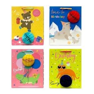 Saco de presente de aniversário colorido e de festival de estilo novo para personalização e venda por atacado