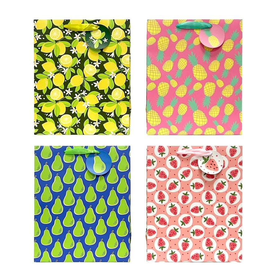 New custom fresh strawberry fruit gift paper bag