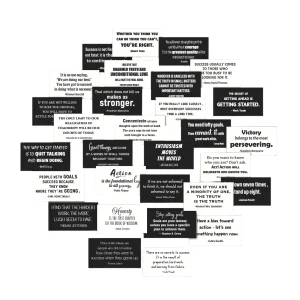 FH-QDWT-KP30 Black and White Encouragement Cards,Famous Quotes Cards.